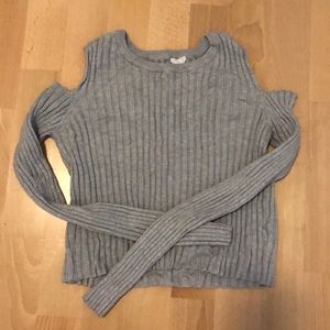 Garage Ribbed Cold Shoulder Top